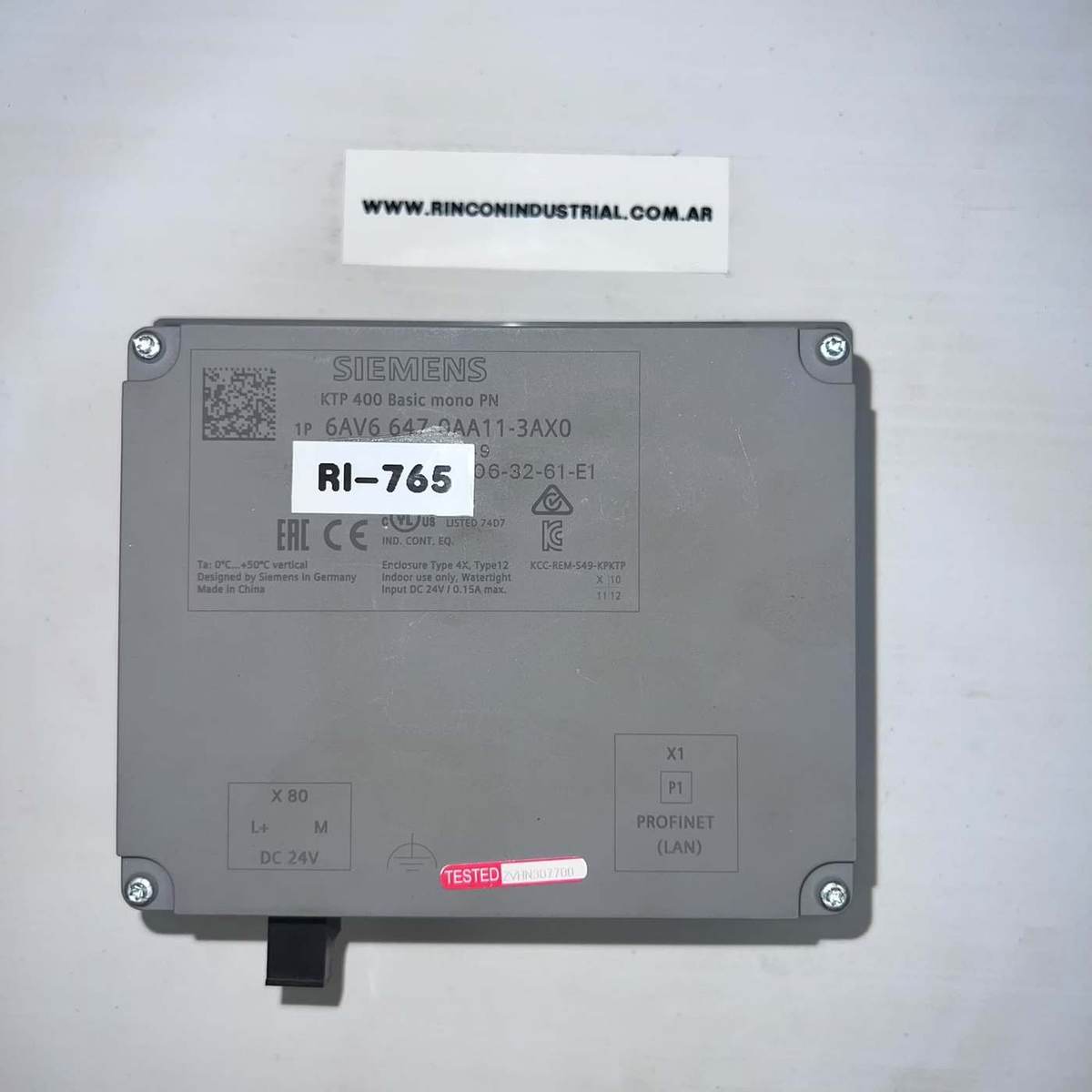 Vista 2 de Panel HMI Siemens KTP400 Basic Mono PN