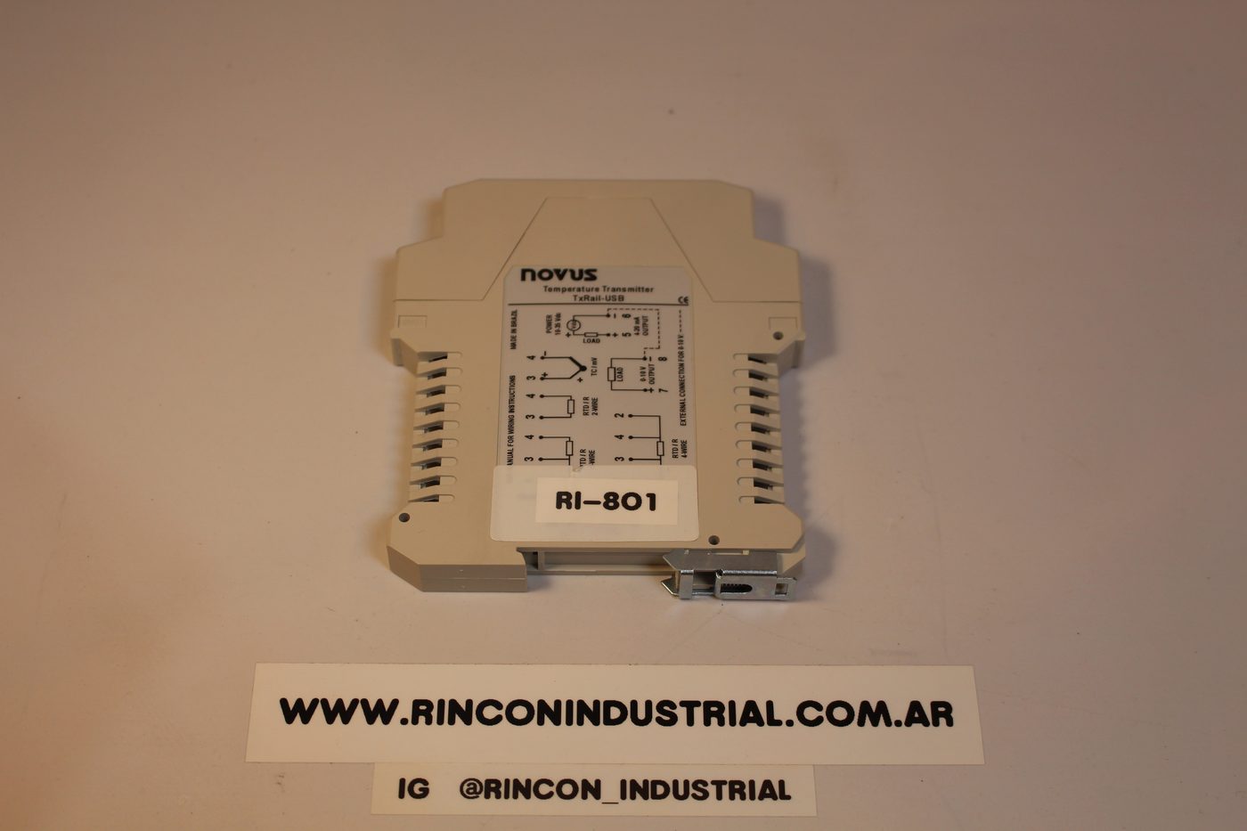 Transmisor Temperatura Novus TxRail-USB